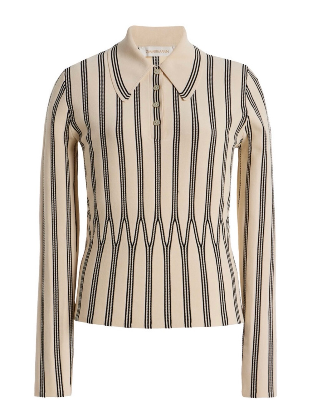 NWT! Zimmermann Rebellion Striped Knit Polo Shirt